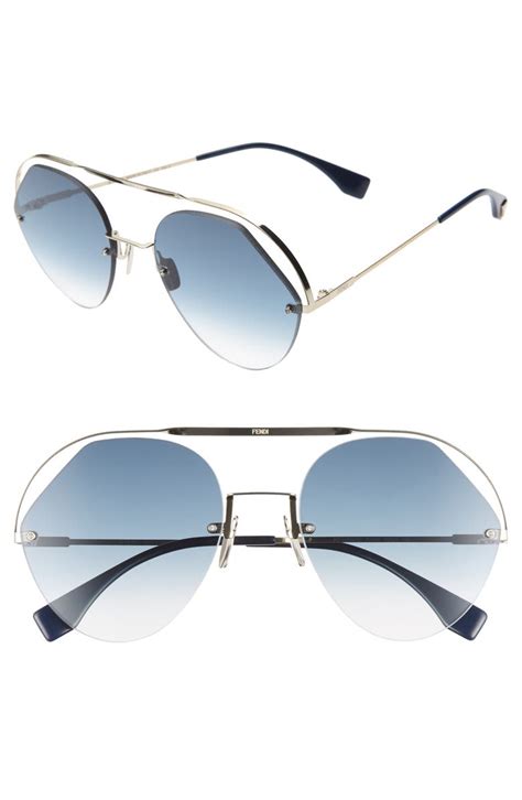 fendi sunglasses red blue|fendi geometric rimless aviator sunglasses.